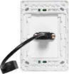USB type A connections fitted to a Clipsal Pro Series wall plate which has been specifically designed for commercial building installations. Rear is fitted with 150mm fly lead with a USB type A socket for easy connection.