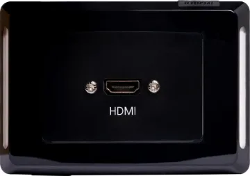 Single HDMI Horizontal Wallplate With Flyleads Black- Clipsal Pro Flylead Wallplate fitted with HDMI high speed with Ethernet (2.0) connection.