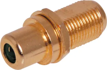 Black RCA to F type Gold Chassis Mount Connector Allows connection from both sides via pre-made leads.