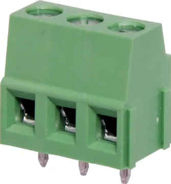 3 Way 5mm PCB Mount Terminal Block (Non UL) Non UL approved version of P 2035A. 5mm Pitch. Dove-tail grooves enable these terminal blocks to be ganged together in any combination. With wire protect terminals. Rated at 20A at 300V AC.