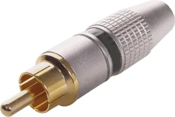 Black 6mm Male Line Gold RCA Super high-quality metal RCA plugs with gold plated contacts for ultra low connection loss.