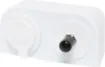 A compact dual car accessory socket and F type aerial connection