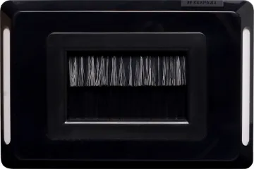 Flat Black Brush Entry Wallplate - Clipsal Pro Slim profile for fitting behind cabinets. Brush plate for cable entry through walls etc. Fitted to Clipsal Pro wallplate.
