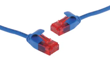 Blue 0.25m Cat6 UTP Ultra Thin Ethernet Patch Cable Ultra thin cables ideal for high density patch panel use.