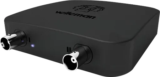 Pocket size PC oscilloscope and function generator. This small box contains a world of measuring tools! 