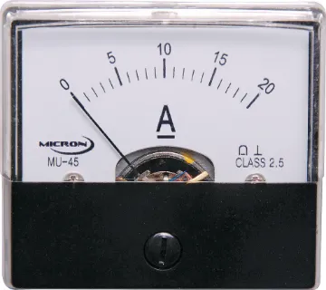 0-20A MU45 Panel Meter Full Scale Deflection: 20A
Dimensions: 58W x 52H
Resistance: 0.004&Omega