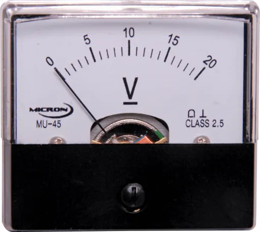 Full Scale Deflection: 20V
Dimensions: 58W x 52H
Resistance: 20k&Omega