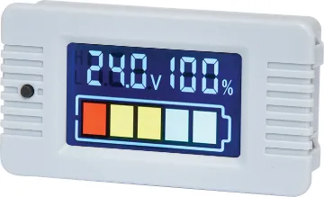 Flush Mount Battery Capacity Meter An adjustable battery capacity readout allowing you to display approximate battery levels for any battery between 1V and 100V.