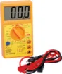 This compact, affordable digital multimeter features 19 ranges, square wave output, continuity buzzer, in-built hFE transistor and diode test function. 