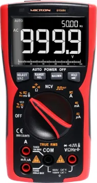 Autoranging True RMS Digital Multimeter With in-built AC mains detection.  This is one of the best digital multimeters we have evaluated when it comes to build quality and feature set. Its perfect for the serious enthusiast or tradesperson. LCD bargraph. 3.75 digit display. Mode assistance indicators.