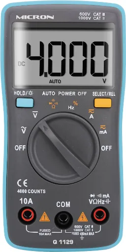 This affordable 4000 count digital multimeter with 12 test modes is the perfect accessory for the enthusiast or student. Auto ranging makes testing easier, whilst the large LCD screen with white backlighting makes it easy to read from a distance.