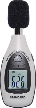 Pocket Sound Pressure Level dB Meter Compact pocket sized SPL meter for general purpose sound level measurement. The wide 40 to 130dB range is ideal for occupational health and safety testing in venues, industrial environments, car audio and home theatres. Fast response time with min/max function. LCD backlight switches on automatically when working in dark areas. Includes threaded in