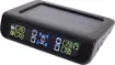 This wireless monitoring system displays tyre pressure and temperature for your vehicle or trailer. The wireless sensors screw onto the valve stems of your tyres and transmit back to the solar powered dash monitor.