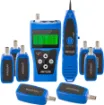 This comprehensive cable testing kit consists of three units. The main tester with 4 x 16 character screen, cable ‘sniffer’ receiving unit and 8 remote identifiers.