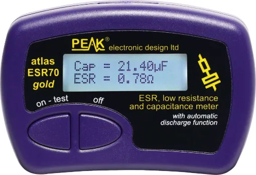 Measuring a capacitor's ESR (equivalent series resistance) is a great indicator of capacitor condition. The Atlas ESR offers instant results. Just connect the probes and press test - no need to worry about polarity! You can even use the Atlas ESR in circu