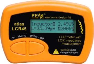 LCR Impedance Component Analyser The Atlas LCR analyser is an advanced tester which greatly simplifies the testing of passive components. Simply connect the hook probes to the component legs and press test. In seconds the Atlas LCR will identify the type of component (inductor, cap