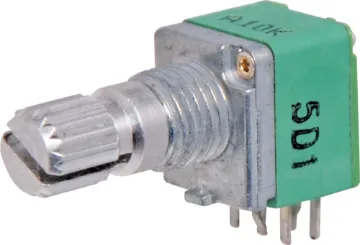 10k Log 18T Spline 10mm Dual Horizontal PCB Pot Dual gang logarithmic A taper pot. 10k value.