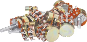 Assorted 24mm Dual Gang D Shaft Pots Pk10  Mixed 10 pack of 24mm Dual Gang D Shaft Pots. Contents may vary.