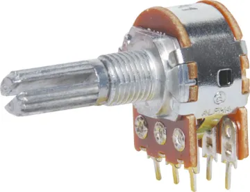 10k Log 18T Spline 16mm Dual PCB Pot  Pot Logarithmic 10K Dual 18 Tooth Spline Shaft
Log "A" Taper