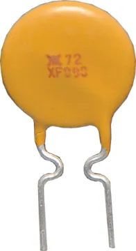 0.90A 100W 50V PTC Fuse Self resets when fault condition is removed. Hold Current is the maximum current at which the device will not trip at 20C. Trip Current is the minimum current at which the device will always trip at 20C.