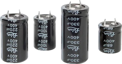 These capacitors are a &quot;snap-in&quot; PCB mount type. The 100V DC type electrolytics are used primarily in power supply designs.