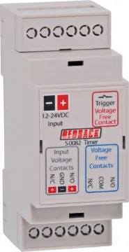 12V-24V DIN Rail Timer With Delay This compact 12-24VDC timer has a multitude of operating modes.