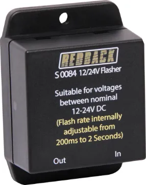 12V - 24V DC Adjustable Flasher Unit A handy circuit designed to flash indicator lights on and off at intervals between 200ms and 2 seconds.
