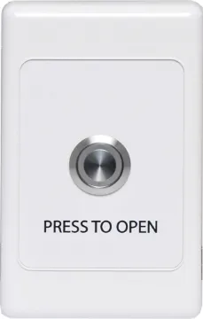 Push To Open Wallplate With Illuminated Pushbutton Switch Standard dual cover wallplate fitted with an S0956 blue illuminated metal momentary pushbutton switch.