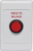 Standard dual cover wallplate fitted with an S0950 red illuminated press release switch. 
