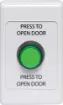 Standard dual cover wallplate fitted with an S0921 green LED illuminated momentary pushbutton switch. 