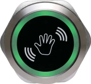 No Touch Infrared Proximity Switch The S 0158 proximity switch can be programmed to unlock an electronic door lock with a wave of your hand in front of the sensor.  The IP65 rating enables the switch to be mounted to a wall plate at an indoor or outdoor location. It can be configured to either momentary or ON/OFF activation.