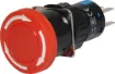 Alternate action latches in off position. Rotating the spring loaded actuator clockwise allows circuit to reconnect.