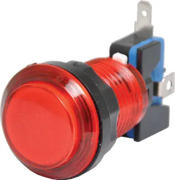 Red Arcade Style Momentary LED Illuminated Switch Ideal for use in retro gaming projects or anywhere a jumbo momentary switch may be required.
