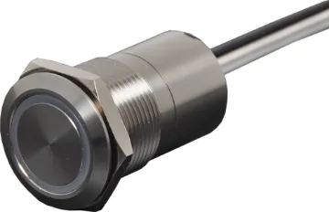 SPST LED Vandal Resistant IP67 Alternate Touch Switch Touch activated dual colour (red, green) LED switch for ticket machines, kiosks, access control etc. IP67 rated. 30cm fly lead connection. A touch action.