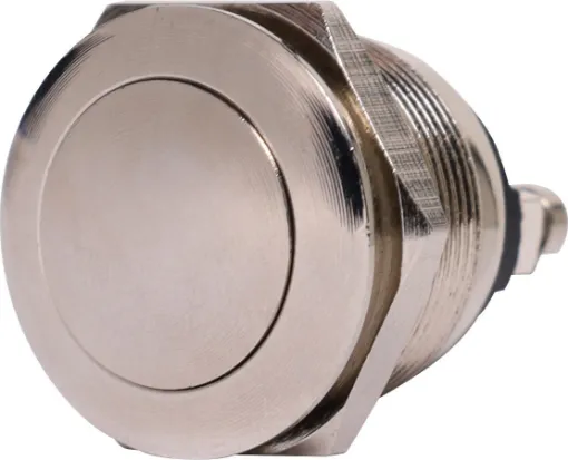 Heavy duty vandal resistant switch for indoor/ sheltered outdoor use eg carparks, building entrances. Momentary.

Switch type: Screw terminal SPST
Contact rating: 5A @ 250V AC
Panel Thickness: 1-10mm