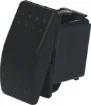A marine/boat style flat rocker switch suitable for use in 12V DC or 24V DC power systems. 