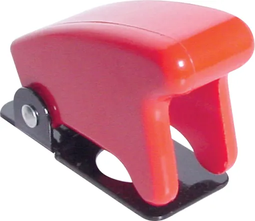 Turn a regular toggle into a missile launch style switch.
Prevents accidental activation. Cover turns switch off when snapped down. Suits S 1040, S 1042, S 1050 and S 1052.