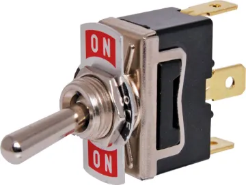 SPDT (On/Off/On) 10A Heavy Duty Toggle Switch Switch Type: SPDT
Contact Rating: 10A@250VAC
Mounting Hole Diameter: 12mm
Actuator: Metal