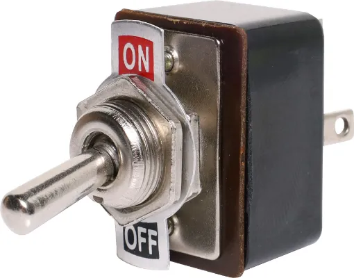 DPDT 3A Toggle Switch. With On-Off plate and metal actuator.