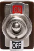 DPDT 3A Toggle Switch. With On-Off plate and metal actuator.