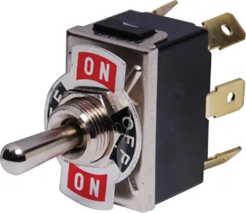 DPDT (Mom. On/Off/Mom On.) 10A Heavy Duty Toggle Switch With On-Off-On plate and metal actuator.
Water Proof Cover to suit (S 1035)
