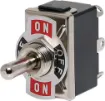 DPDT switch with On-Off-Mom On plate. Locks on in both directions. With metal actuator.