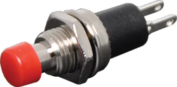 SPST Red Push On Mini Pushbutton Switch Type : SPST Momentary
Rating:  1A 125V ac / 0.5A 250V ac
Contact resistance:  2.5V dc 1A 20mΩ or less
Insulation resistance: 500V dc 100MΩ or more
Voltage breakdown:  1000V ac 1minute
Mounting hole diameter:  7mm