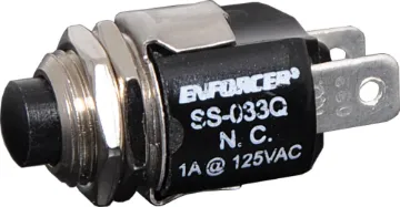 SS-033Q Normally Closed (N/C) Black SPST Pushbutton Switch Momentary SPST pushbutton switch.