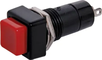 SPST Square Momentary Red Solder Tail Pushbutton Switch SPST Momementry with a red cap