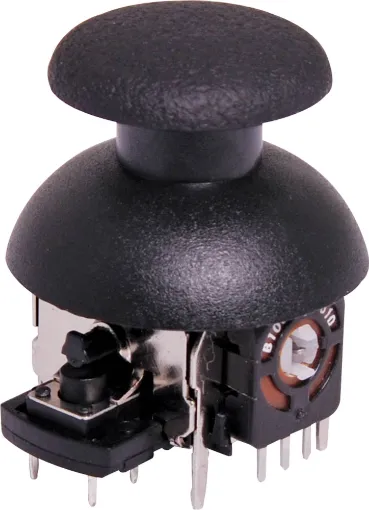 X Y Axis analog type potentiometer joystick control with a centre pushbutton activate switch.