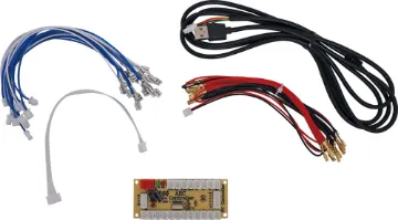 USB Interface for Arcade Joystick and Buttons A handy USB interface board for connection to a S 1147 joystick and up to 12 arcade buttons. It connects into any device that supports a USB joystick. Includes pre-terminated interface leads with 6.3mm spade plugs.  35x85mm board size.