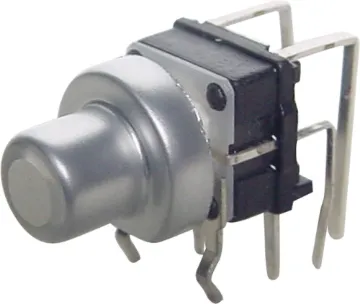 SPST Green LED 90 Deg. Metallic Round Tactile Switch Switch type: SPST Momentary
Contact rating: 50mA @ 12V DC
Contact resistance:< 100m Ohm