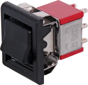 DPDT Solder Tail Mini Rocker Switch The Salecom range of miniature and sub-miniature rocker switches are pin for pin compatible with several other leading brands but at a fraction of the cost. DPDT solder tail mini rocker switch.