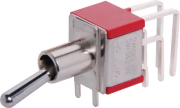 DPDT Centre Off 90 Deg. PCB Mount Mini Toggle Switch The Salecom range of miniature and sub-miniature switches are pin for pin compatible with several other leading brands but at a fraction of the cost. Already many major manufacturers across Australia use the Salecom brand in preference 
to the more expens